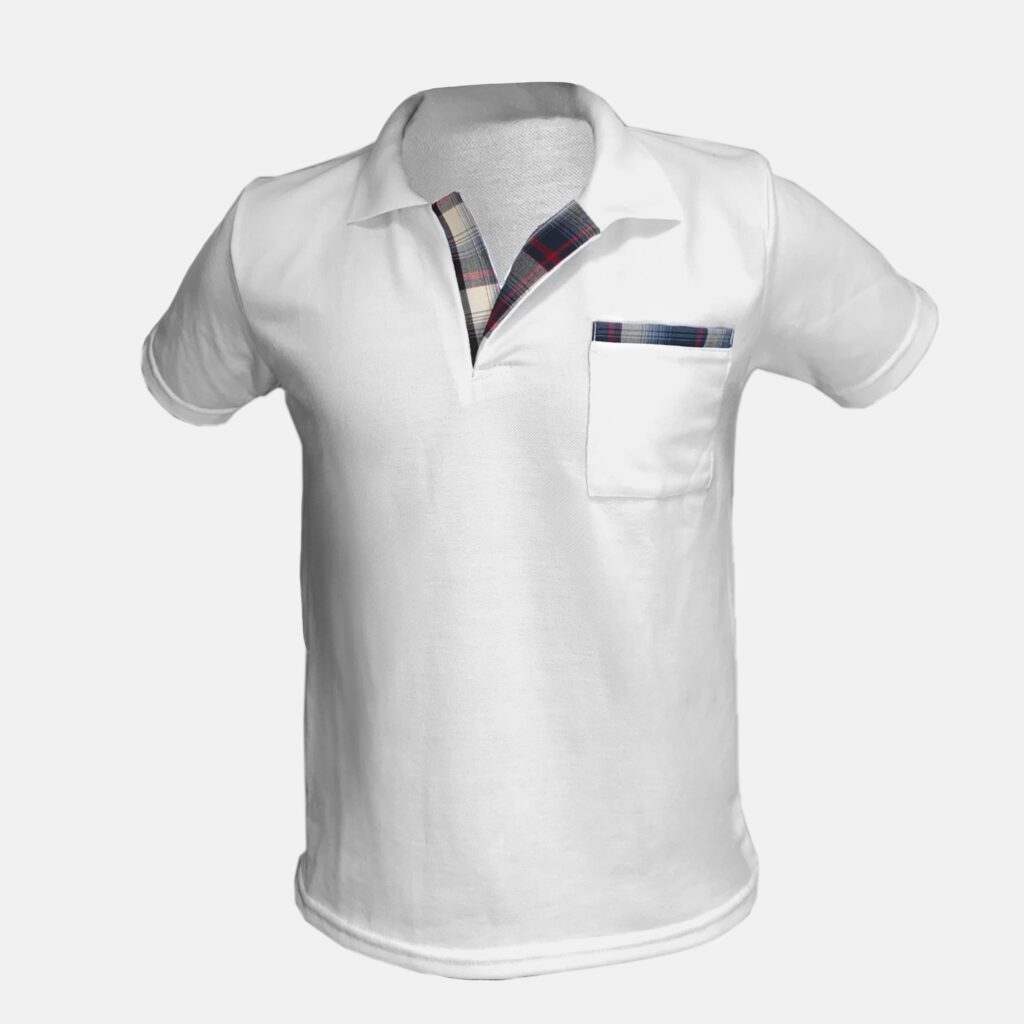 polo blanca del uniforme católica